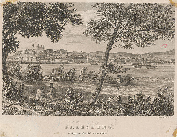 Christoph Schmidt – Bratislava v 19. storočí, pohľad z juhu 