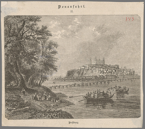 Stredoeurópsky grafik z 19. storočia – Bratislava v 19. stor. pohľad z juhovýchodu 