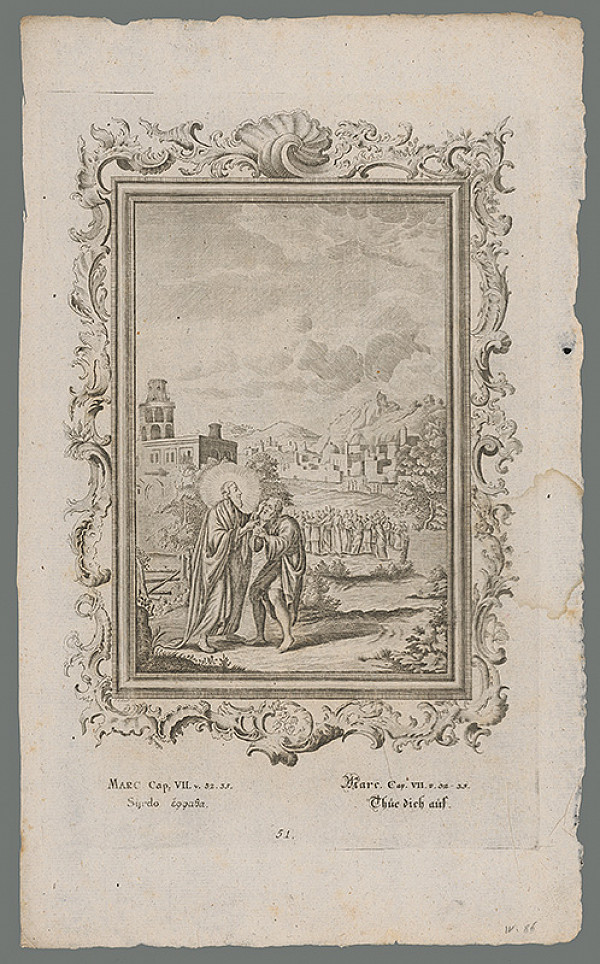 Carl Guttenberg – Kristus uzdravuje hluchonemého 