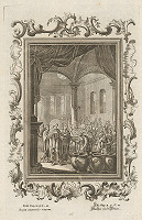 Stredoeurópsky grafik z 18. storočia – Ježiš zázračne mení vodu na víno 