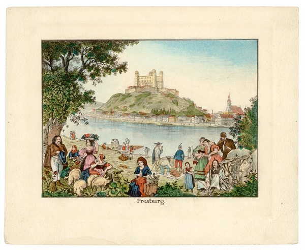 Stredoeurópsky grafik z 1. polovice 19. storočia – Bratislava z juhu 