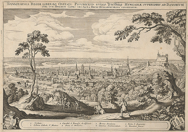 Matthäus Merian – Pohľad na Bratislavu zo severu 