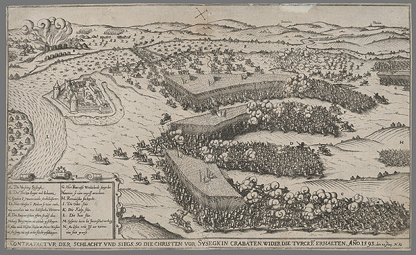Stredoeurópsky grafik z konca 16. a začiatku 17. storočia – Útok a dobitie pevnosti Sysephu 
