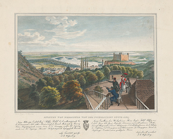 Ignaz Josef Weissenberg – Pohľad na Bratislavu zo severu od Mierovej búdy 