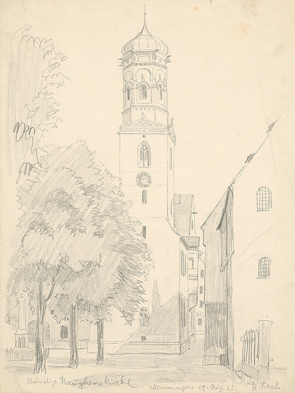 Karol Frech – Pohľad na vežu v Memmingene II. 