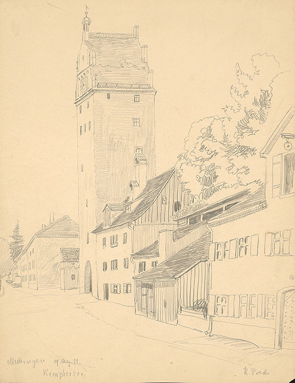 Karol Frech – Pohľad na vežu v Memminegene III. 