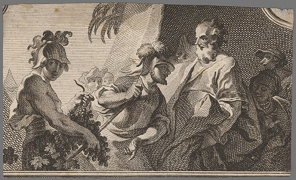 Stredoeurópsky grafik z 18. storočia – Žoldnieri pred Mojžišom 