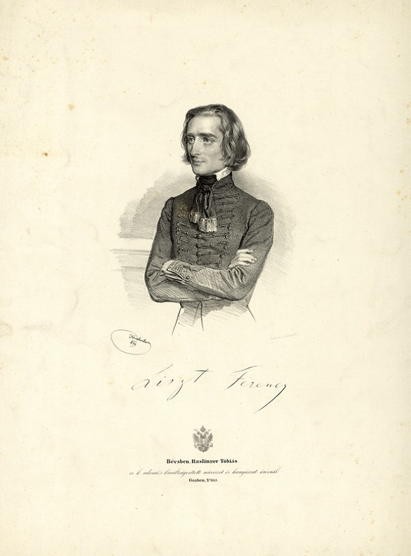 Joseph Kriehuber – Portrét Franza Liszta 
