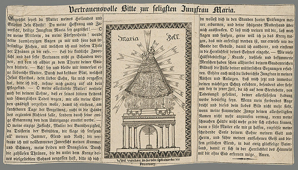 Stredoeurópsky grafik zo začiatku 19. storočia – Socha Panny Márie z mestského špitálskeho kostola v Bratislave 