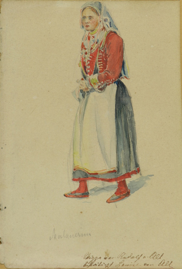 Rudolf Alt – Štúdia ženy v kroji 