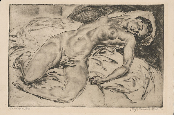 Stredoeurópsky grafik z 1. polovice 20. storočia – Ženský akt 