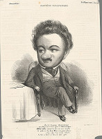 Francúzsky grafik z polovice 19. storočia – Karikatúra novinára 