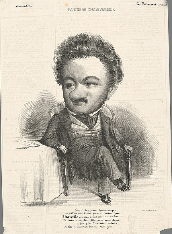 Francúzsky grafik z polovice 19. storočia – Karikatúra novinára 