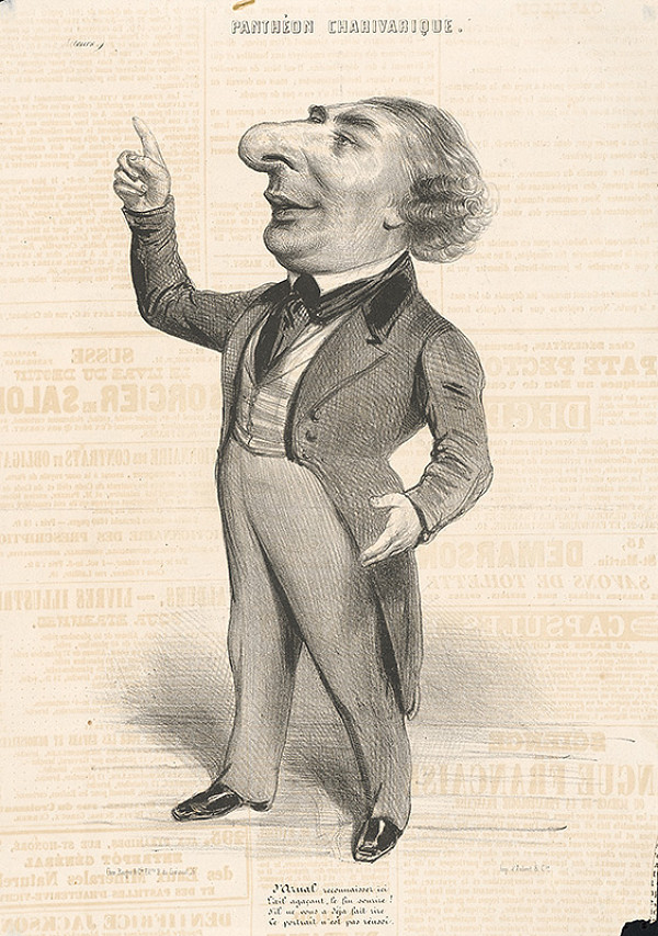 Francúzsky grafik z polovice 19. storočia – Karikatúra herca 