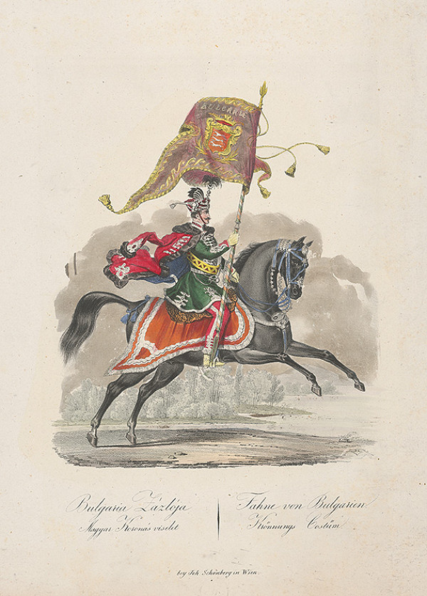Stredoeurópsky grafik z 19. storočia – Bulharský korunovačný kostým 