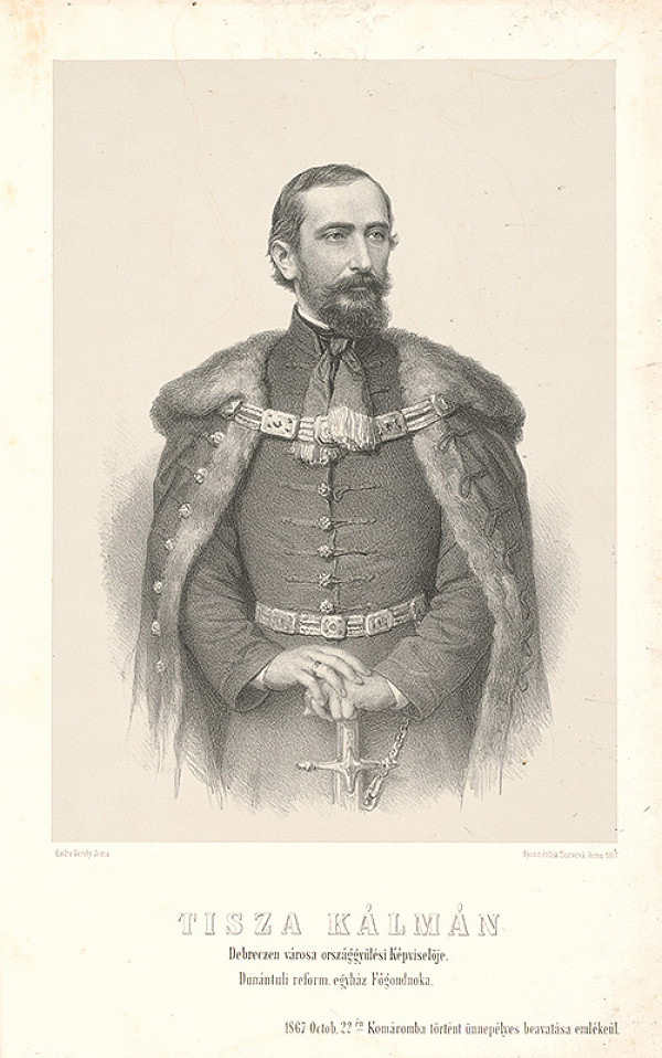 Maďarský grafik z 2. polovice 19. storočia – Portrét Tisza Kálmána 