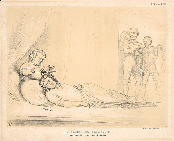 Anglický grafik z polovice 19. storočia – Samson a Dalila 