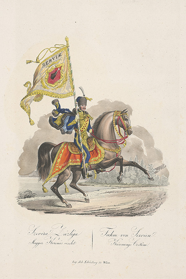 Stredoeurópsky grafik z 19. storočia – Srbský korunovačný kostým 