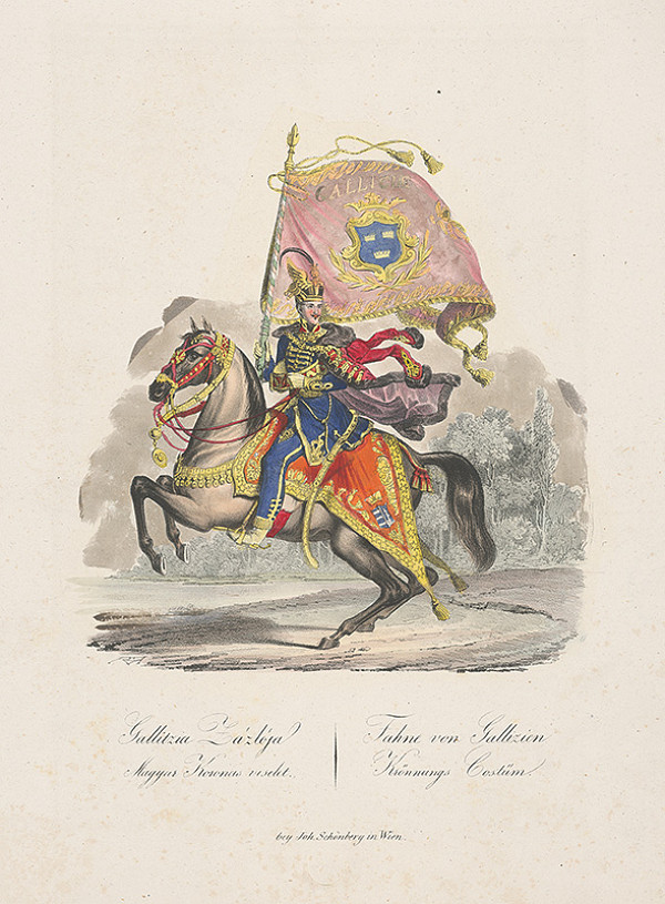 Stredoeurópsky grafik z 19. storočia – Korunovačný kostým z Galície 