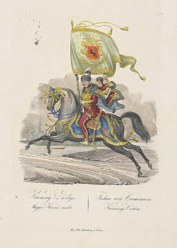 Stredoeurópsky grafik z 19. storočia – Korunovačný kostým z Kumanie 