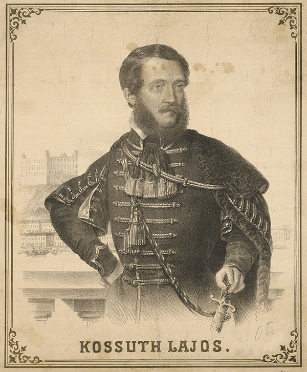 Stredoeurópsky grafik z 19. storočia – Portrét Ľudovíta Kossutha 