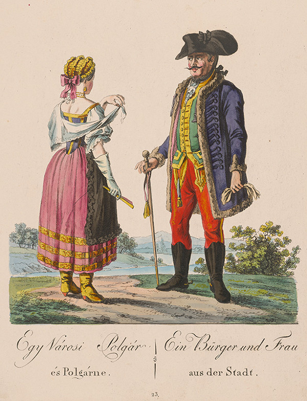 Stredoeurópsky grafik z 19. storočia – Mešťan a mešťanka 