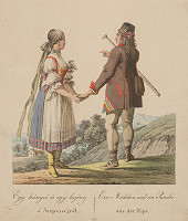 Stredoeurópsky grafik z 19. storočia – Dievča a mládenec zo Spiša 