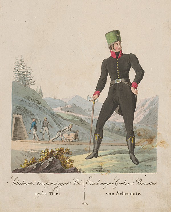 Stredoeurópsky grafik z 19. storočia – Štiavnický kráľ uh. banský úradník