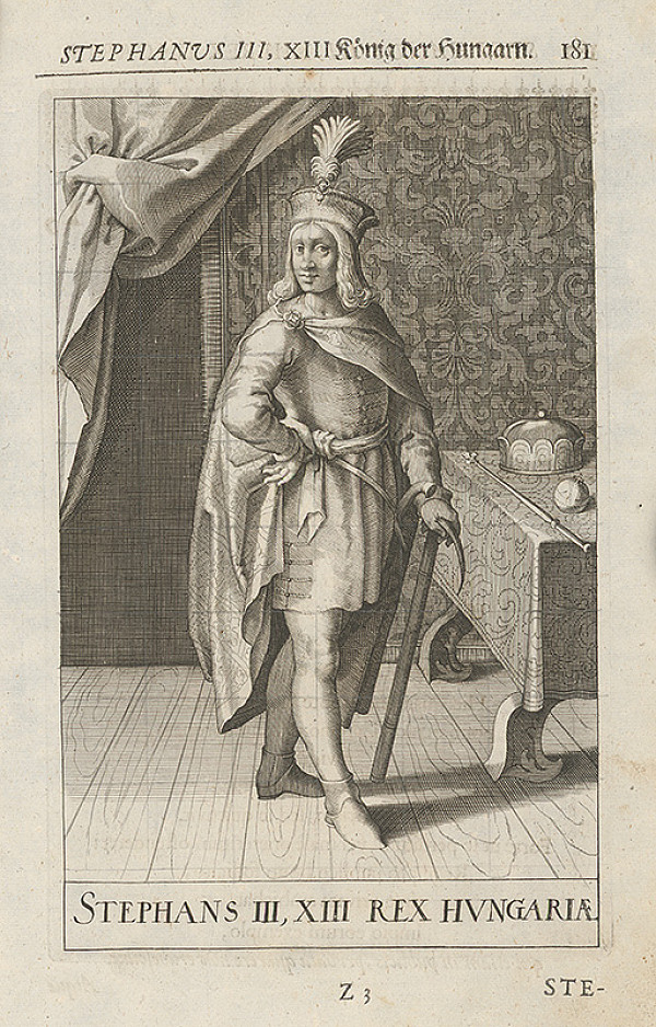 Stredoeurópsky grafik zo 17. storočia – Stephanus III, XIII König der Hungarn 