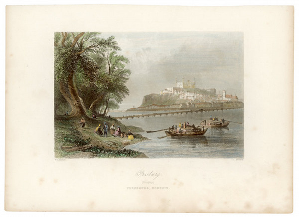 William Henry Bartlett, Joseph Clayton Bentley – Pohľad na Bratislavu z juhu 