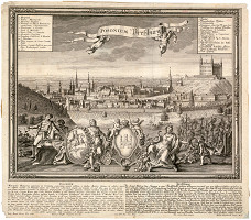 Friedrich Bernhard Werner, Johann Georg Pintz, Martin Engelbrecht – Pohľad na Bratislavu zo severu 