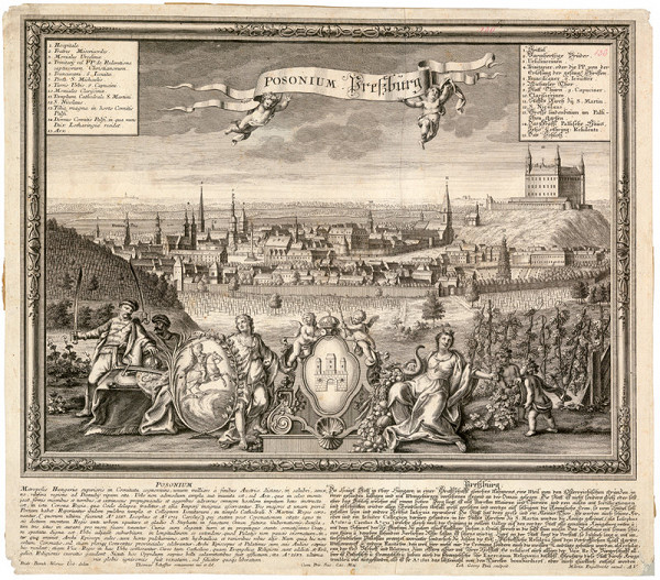 Friedrich Bernhard Werner, Johann Georg Pintz, Martin Engelbrecht – Pohľad na Bratislavu zo severu 