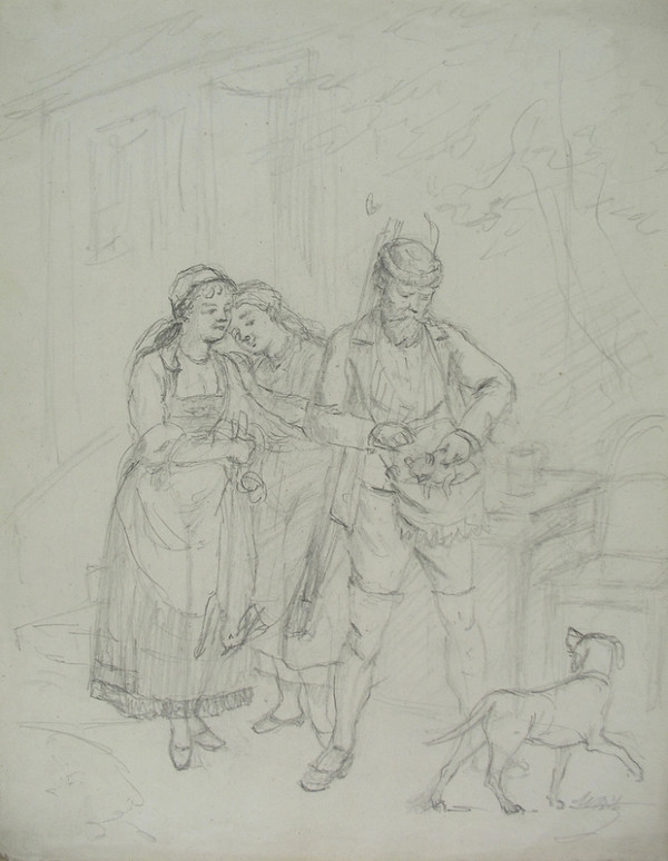 Moritz Stitz – Žánrová scéna s poľovníkom 