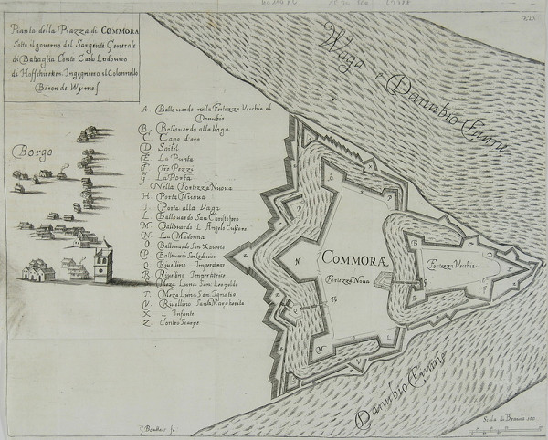 Gaspar Bouttats – Pôdorys pevnosti Komárno 