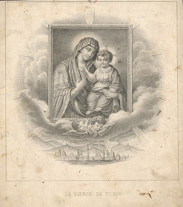 Stredoeurópsky grafik z 19. storočia – Panna Mária Utešiteľka, patrónka mesta Turín 