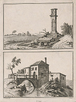 Georg Adam, I.C. Erhard – Dvojobraz: Krajina a mlyn 