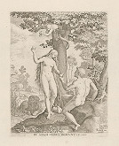 Jan Sadeler I., Maarten de Vos st. – Adam a Eva v raji 