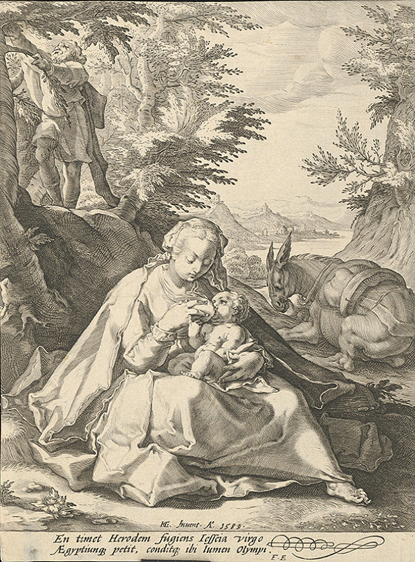 Hendrick Goltzius, Jacob Matham – Odpočinok na úteku do Egypta 