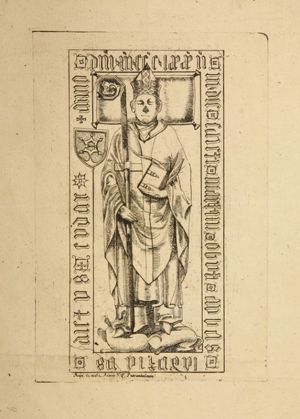 Flóris Ferenc Romer – Náhrobný kameň biskupa Ladislava Cudara 