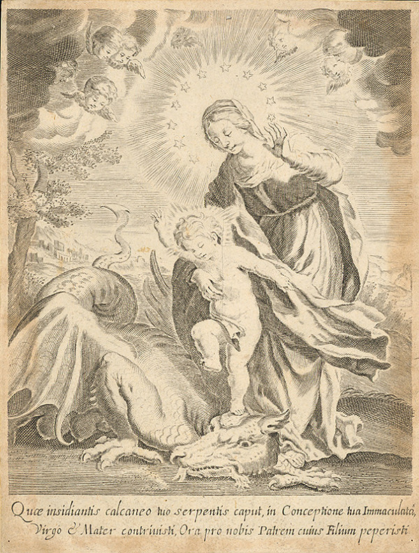 Taliansky grafik z prelomu 17. - 18. storočia – Mária s dieťaťom 