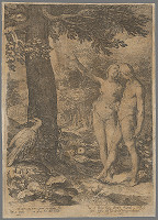 Abraham Bloemaert, Jan Saenredam – Adam a Eva pred stromom poznania 