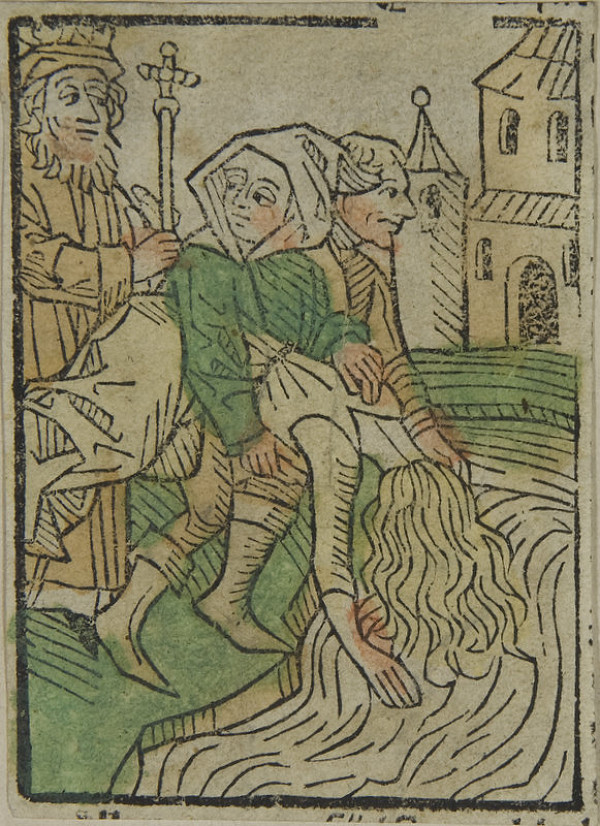 Stredoeurópsky grafik z 15. storočia – Výjavy zo života svätých (Sv. Symforosa) 