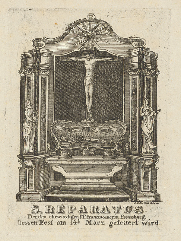 Nemecký grafik z 18. storočia – Pozostatky Sv. Reparatusa v Bratislave 