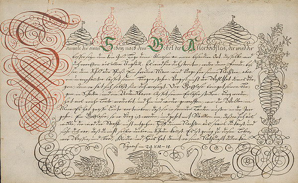 Stredoeurópsky grafik z 18. storočia – Biblické verše 