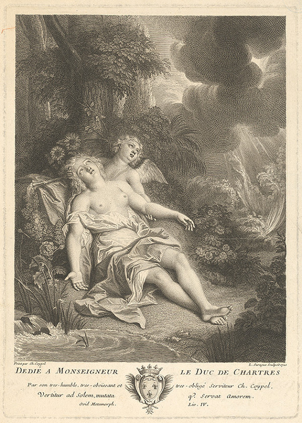 Charles-Antoine Coypel – Klýtia sa mení na slnečnicu 