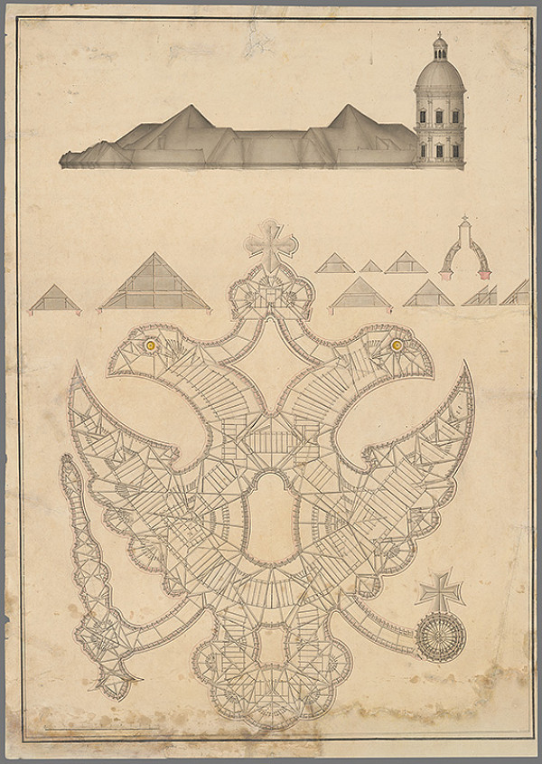 Stredoeurópsky kresliar z 19. storočia – Dvojhlavý orol - pôdorys stavby 