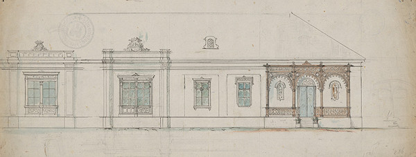 Karl Feigler – Návrh na fasádu rodinného domu s verandou v Bratislave 