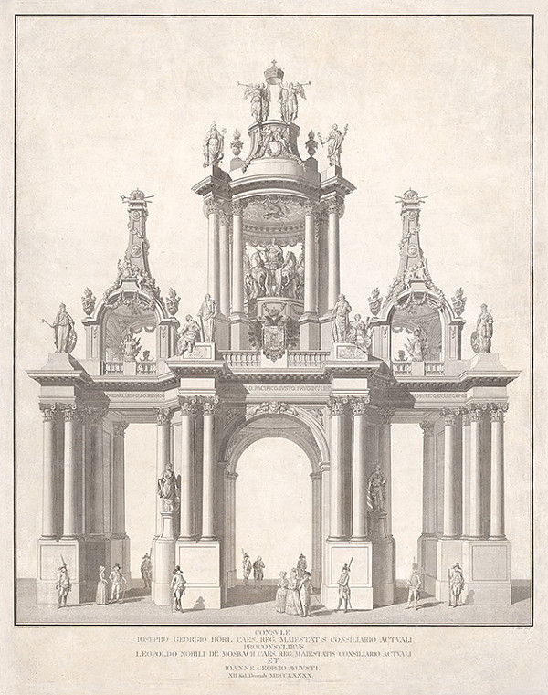 Stredoeurópsky grafik z 18. storočia – Triumfálna brána konzula Jozefa Juraja Hörla 