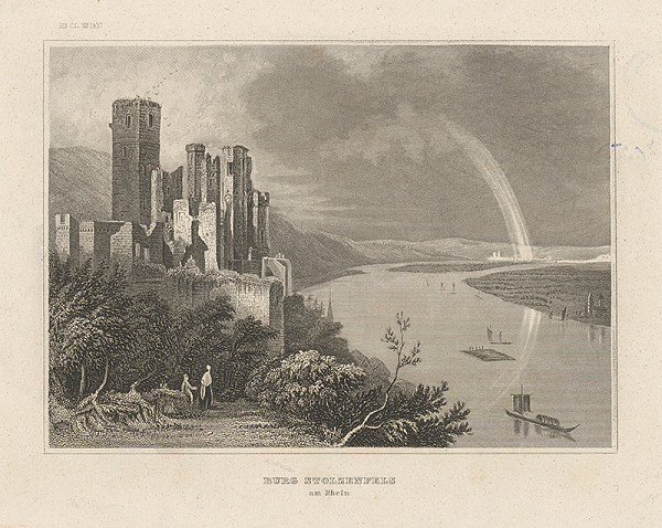 Stredoeurópsky maliar z 19. storočia – Hrad Stolzefels na Rýne 