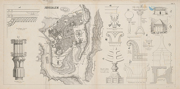 Stredoeurópsky maliar z 19. storočia – Situačný plán Jeruzalema 